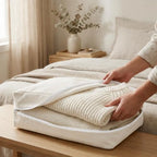 2 Pack Canvas Storage Bags for King/Queen Comforters Blanket, 25"x19"x9" - Image 5