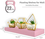 Sorbus 16 Inch Floating Shelves for Wall (3 Pack, Pink) - Image 3