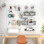 Peg Board Accessories Kit,Pegboard Hooks Assortment with Bins,Cups,Wire Baskets,Paper Towel Holder Can be Used for Pegboard Garage Workbench Craft Room Organizing Tools (Transparent Cup+Box) - Image 7