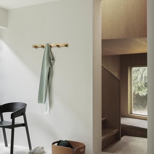 Coat Rack Wall Mounted,Champagne Bronze Zinc Alloy with 5 Hooks - Image 3