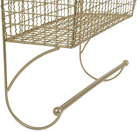 DII Rustic Bathroom Décor, Metal Storage, Large Towel Bar, Gold - Image 3