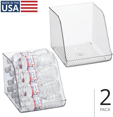 iDesign Plastic Water Bottle Organizer for Fridge, Clear, 2-Pack - Image 2