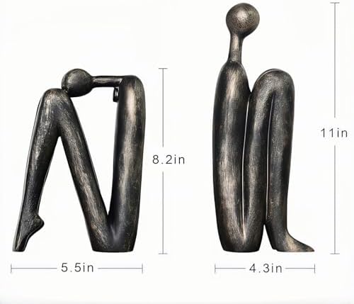 Book Ends for Shelves, Artistic Resin Sculpture Book Stoppers, Minimalist Home Office Decorative Gift for Book Lovers & Designers, Perfect for Bookshelf & Desk Organization, Set of 2 - Image 2