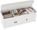 HOMEFORT 41.3" Shoe Bench with Lift Top Storage, Entryway Bench with Cushioned Seat, Wooden End of Bed Bench, Shoe Cabinet Bench with Hidden Storage Space, for Bedroom, Hallway,White by HOMEFORT