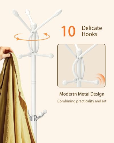 Metal Coat Rack, Modern Coat Rack Stand, Heavy Duty Coat Tree Stand - Image 3
