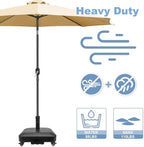 Patio Umbrella Base Heavy Duty with Wheels Square Market Stand for Outdoor 4 Locks 2 Knobs 125lb Capacity, Black - Image 4