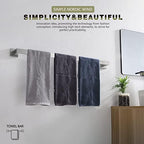 KOKOSIRI 32-Inch Single Towel Bar, Bathroom Kitchen Towel Holder, Wall Mounted SUS304 Stainless Steel Towel Rack, Brushed Nickel, B4003BR-L32 - Image 4