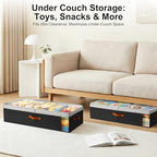 Under Bed Storage Bins - 98L Height-adjustable Under Bed Storage Containers, Compression Blanket Storage Comforter Storage Sweater Storage, Clothes Storage Bins With Clear Window, 2 Pack Black - Image 4