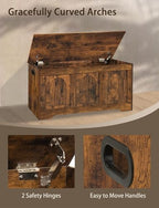 DINZI LVJ Storage Chest, Wooden Toy Box, Rustic Brown 39.4" L - Image 6