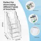 MaxGear 4 Tier Acrylic Brochure Display Holder, 4 Inch Wide, 6 Pack - Image 5