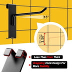 Gridwall Hooks 6 Inch, 60 Pack Metal Display Hooks for Grid Wall - Image 3