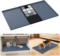 URMONA Waterproof Silicone Under Sink Mat 37'' x 22'' Shelf Liner for Kitchen and Bathroom, Cabinet and Counter Protector, Storage and Organizers, Litter Mat, Pet Cat Puppy Essentials(Dark Grey) by URMONA