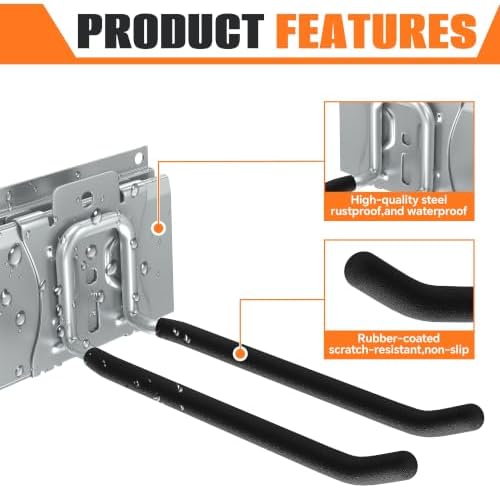 TORACK Wall Mount Garden Tool Organizer, Folding Chair Wall Hook, 32 in - Image 4