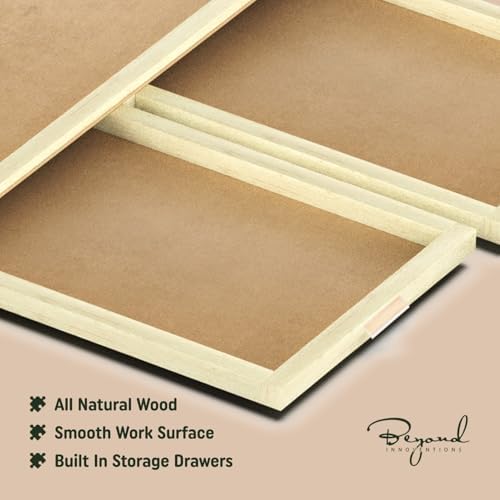 1500 Piece Wooden Jigsaw Puzzle Board - 6 Drawers, Preassembled Rotating Puzzle Table | 35” X 28” Jigsaw Puzzle Board | Puzzle Cover Included - Portable Tables for Adults and Kids - Image 6