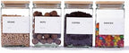 APT 1101 Glass Storage Jars with Bamboo Lid, glass canisters with airtight lids, Clear jars with lids for Spice, Cookie, Candy, Tea, Coffee Bean and Rice (White, 26 oz, Set of 6) - Image 2