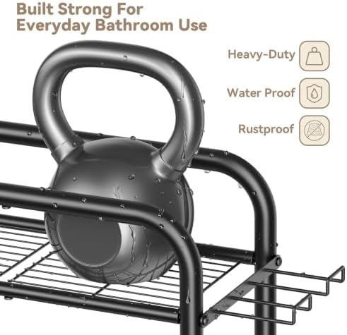3-in-1 Over the Toilet Storage Rack, 3-Tier Toilet Organizer Shelf - Image 7