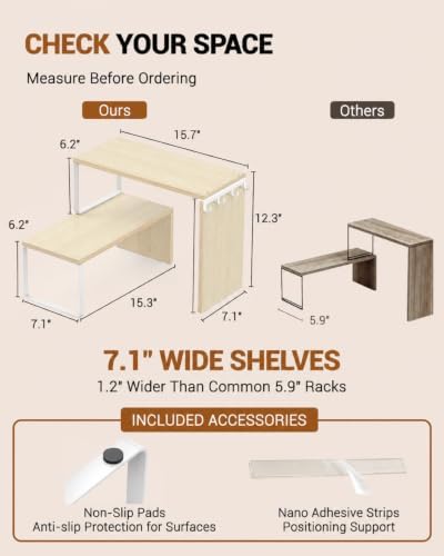 Kitchen Countertop Organizer, Counter Shelf for Corners Coffee Bars Pantry - Image 7