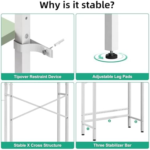 Kalrin Over-The-Toilet Storage Rack, 4-Tier Bathroom Organizer Shelf Over Toilet with Adjustable Shelf and Basket, Freestanding Space Saver Bathroom Shelves Above Toilet for Room (Avocado Green) - Image 5