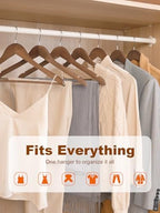 HOUSE DAY Walnut Wooden Hangers 30 Pack, Heavy Duty Wooden Coat Hangers - Image 5