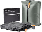 Relime Classic Series Vacuum Bags for Travel Luggage with Wireless Pump, Compression Bags for Carry On Suitcases and Backpack, Vacuum Seal Packing cube for Cloth Packing ((2PC + PUMP Gray & Green) by Relime