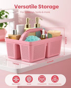 Portable Shower Caddy with Handle - 4 PCS, BPA-free, Pink - Image 4