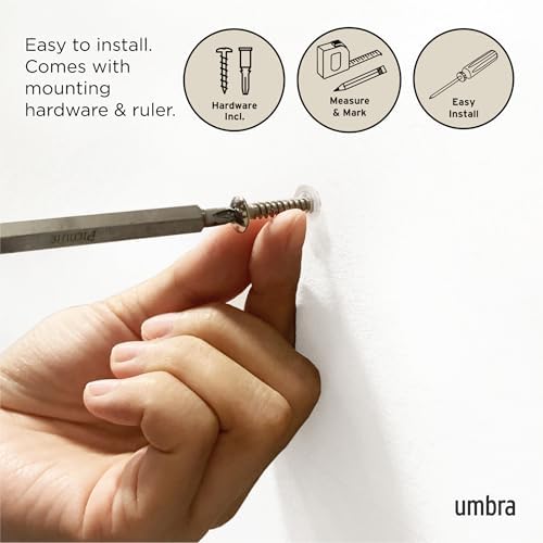 Umbra Flip Coat Rack, Wall Mount Retractable Hooks, White/Nickel, 3-Hook (Pack of 3) - Image 6