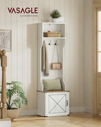 VASAGLE Hall Tree with Bench and Shoe Storage, 3 Tri-Hooks, Hinged Door - Image 2