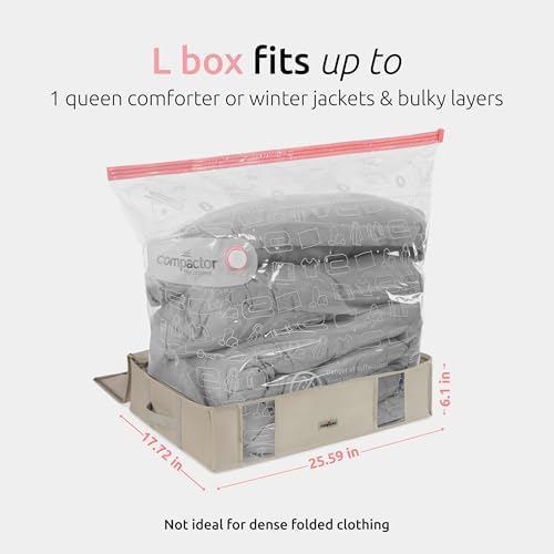Compactor Large Vacuum Storage Bag & Semi-Rigid Box, Closet Organizer, 145L - Image 5