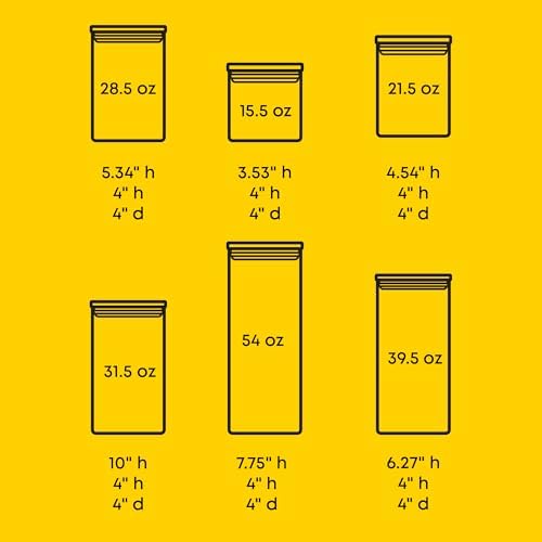 JoyJolt Borosilicate Glass Jars With Bamboo Lids. 6 Pc Set of Air Tight Sealable Containers. Food Jar Canisters with Airtight Lid for Pantry Storage and Kitchen Organization. - Image 3