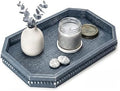 EOSAHR Pine Wood Decorative Tray: Serving Tray for Rustic Room Decor, Blue by EOSAHR