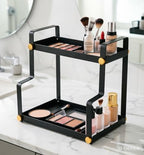 FFK 2 Tier Countertop Organizer, Cosmetic Organizer, Storage Shelf for Cabinet, Countertop, Pantry, Desktop, Ideal for Bathroom, Kitchen, Office (Black) - Image 2