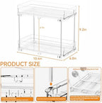 Yieach 4 Set Bathroom Organizers and Storage,2 Tier Clear Under Sink Organizer and Medicine Cabinet Organizer for Kitchen,Pantry Storage,Pull Out Drawers for Skincare,Pill Bottle,Spice Organization - Image 2