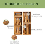 keechee 5-Piece Bamboo Drawer Organizer Set, 2.2" Deep Multi-Use Organizers for Utensils, Silverware, Cutlery, Desk, Bathroom, Junk Drawer & Makeup, Non-Slip Feet Included. - Image 3