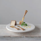 Creative Co-Op Marble Lazy Susan, White - Image 3