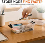 Superio 0.7 Quart Mini Clear Plastic Storage Container with Lid, Stackable Small Organizer Box for Crayons, Art Supplies, Beads, Sewing, Stationery & Food Storage, 24 Pack - Image 2