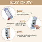 Marsui 2 Set Solid Oak Photobooth Strip Frame with Key Hooks Wall-mounted Photo Frame Fits 2 x 6 Inch Photo Strips, for Home Wall Wedding Graduation Decor - Image 4