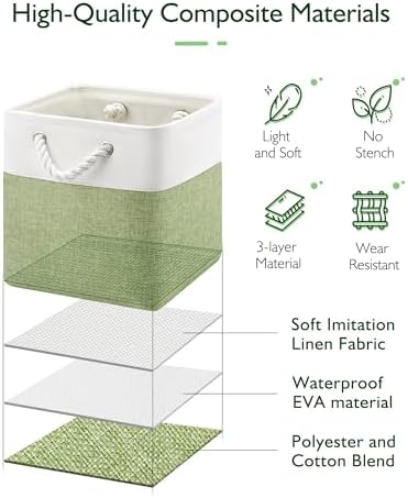 Patvingot 11-Inch Fabric Cube Storage Bins with Handles,6 Pack,Foldable - Image 3