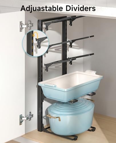 MUDEELA 10-Tier Pots and Pans Organizer Rack, 23.62" H for Cast-iron Pans - Image 6