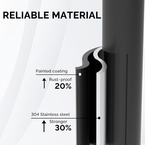 Matte Black Toilet Paper Holder Stand with Storage, 4 Extra Rolls - Image 5
