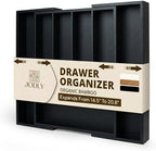 Bamboo Kitchen Utensil Drawer Organizer for Silverware | 100% Natural Expandable 14-20 Inch Kitchen Drawer Organizers for Utensils | Non-Slip Base | Screwed Joints for Long-Lasting Durability by Unknown