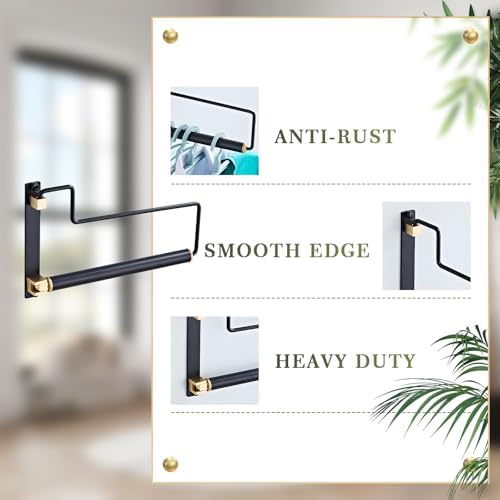 NEWRAIN Clothes Drying Rack, Laundry Racks for Drying Clothes, Wall Mounted Swing Arm Clothes Hanger for Laundry Room, Garage, Indoor & Outdoor Use,Black - Image 3