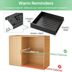 Pull Out Cabinet Organizer with Nano Adhesive, Heavy Duty Full-Extension Slide-Out Drawer for Kitchen Cabinet Organizers and Storage, No Drill Roll out Pantry Shelf, 18.5"W x 16.9"D x 3.1"H , Black - Image 2