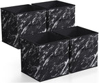 Sorbus 11 x 11 Storage Cubes, Foldable Fabric Bins (4 Pack, Marble Black) by Sorbus