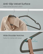 SONGMICS Velvet Hangers 50 Pack, Non-Slip Clothes Hangers, 17 x 8.3 Inches - Image 3