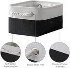 TheWarmHome Storage Bins for Shelves - 6 Pack 11.8x7.8x5.2 inch Collapsible Storage Cubes, Basket for Gifts Empty Closet Organizing Dog Toy Box (White & Black) - Image 6