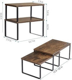 MOOACE Kitchen Counter Shelf, Stackable Cabinet Shelf Organizers Expandable Countertop Shelf for Pantry - Set of 4 - Brown - Image 3