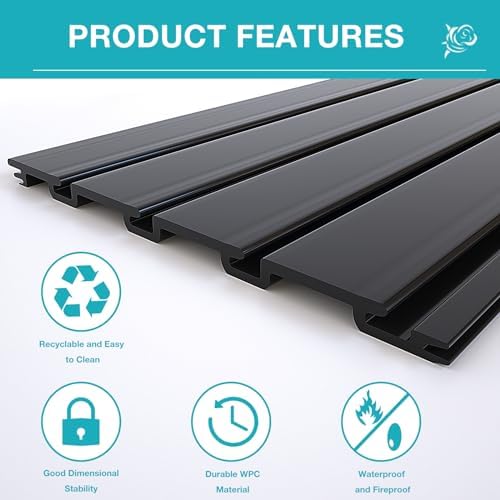 NeatiEase Slatwall Panel Wall Storage Systems, 4 x 4ft Slat Wall Paneling Garage Wall Organizer, Heavy Duty Wall Mounted PVC Wall Rack (Black) - Image 5