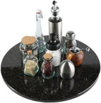 Marble Lazy Susan, 16 in Lazy Susan Turntable Organizer for Cabinet Pantry Kitchen Countertop Fridge Bathroom Makeup Vanity Countertop - Black by BCS