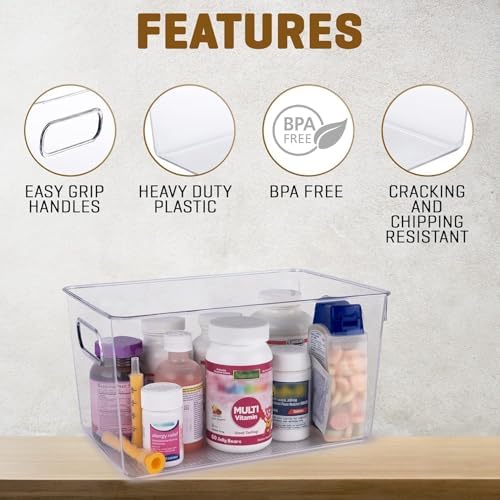 Clear Plastic Storage Bins with Lids, Perfect for Kitchen Organization or Pantry Organization and Storage, Stackable Fridge Organizer Bins, Storage Containers for Organizing, Cabinet Organizers - Image 4