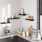 BAMEOS Floating Shelves, Black Wall Mounted Wooden Shelves with Invisible Brackets Set of 2, Hanging Wall Shelves Decoration for Bedroom, Bathroom, Living Room and Kitchen - Image 3